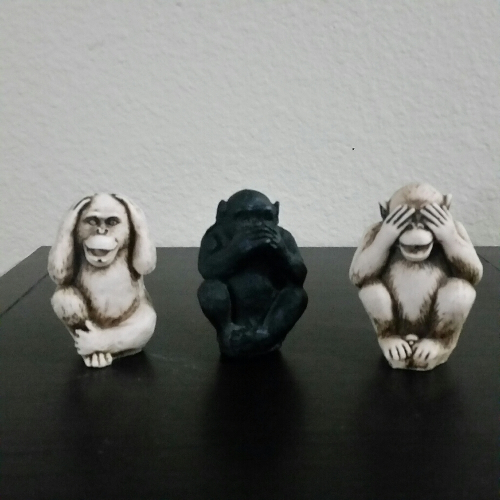 Monkey Decor Hear/See/Speak No Evil
